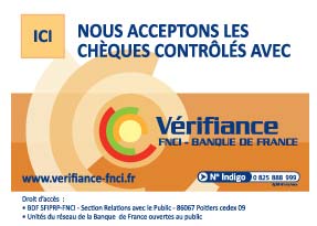 Chèques contrôlés par Vérifiance de la Banque de France